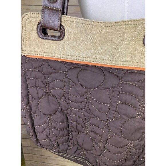 Fossil Key Per Brown Tan Quilted Handbag - Picture 6 of 9